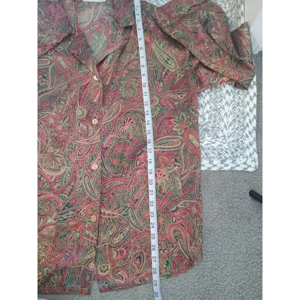 Vintage Victoria's Secret Button Down‎ Paisley Print Pajama Set Sz Med